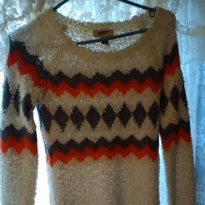 Fuzzy Chevron Sweater